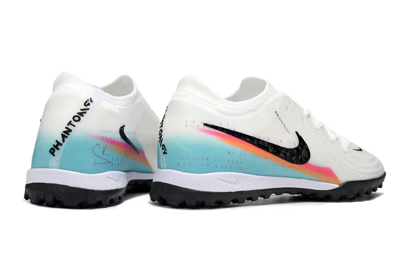 Chuteira Nike Phantom GX 2 Elite Society TF - Branco/Azul