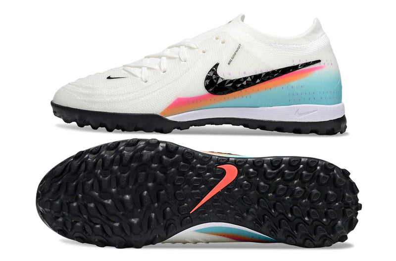 Chuteira Nike Phantom GX 2 Elite Society TF - Branco/Azul