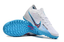Chuteira Society Nike Zoom Mercurial Vapor 15 Elite TF Branca,Azul e Rosa