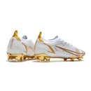 Chuteira Campo Nike Mercurial Vapor 14 Elite FG Branca e Dourada