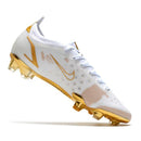 Chuteira Campo Nike Mercurial Vapor 14 Elite FG Branca e Dourada