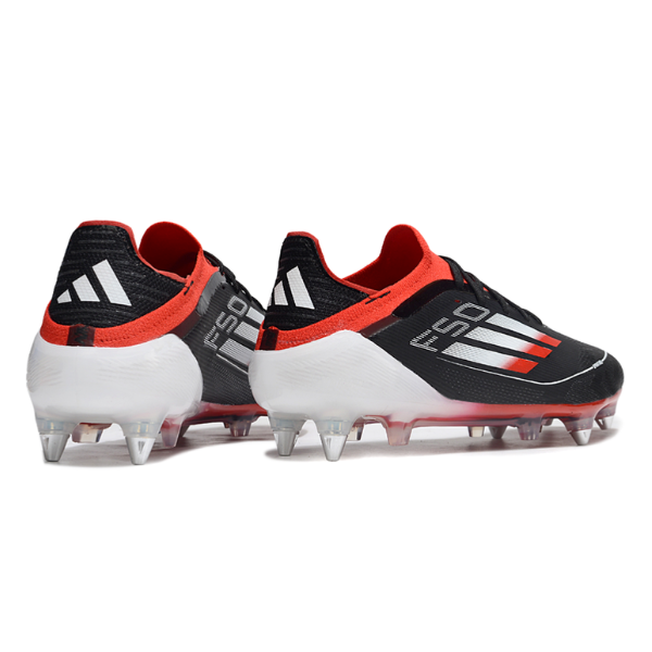 Chuteira Campo Adidas F50 Primeknit Elite SG Trava Mista Preta, Branca e Vermelha