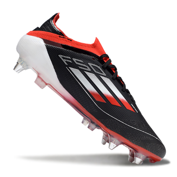 Chuteira Campo Adidas F50 Primeknit Elite SG Trava Mista Preta, Branca e Vermelha