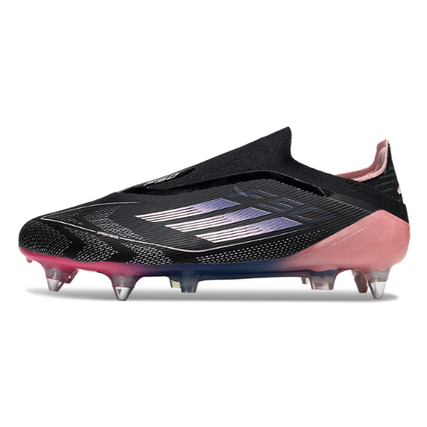 Chuteira Campo Adidas F50 Elite Sem Cadarço SG Trava Mista Preta e Rosa