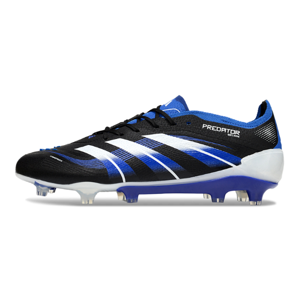 Chuteira Campo Adidas Predator 25 Elite FG Preta, Branca e Azul