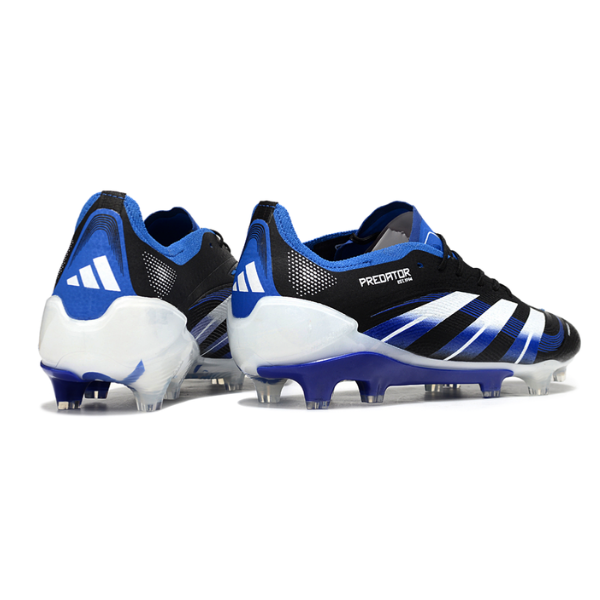 Chuteira Campo Adidas Predator 25 Elite FG Preta, Branca e Azul