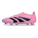Chuteira Campo Adidas Predator 25 Elite Sem Cadarço FG Rosa Claro