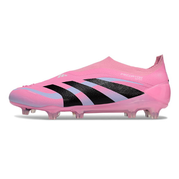 Chuteira Campo Adidas Predator 25 Elite Sem Cadarço FG Rosa Claro