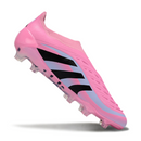Chuteira Campo Adidas Predator 25 Elite Sem Cadarço FG Rosa Claro