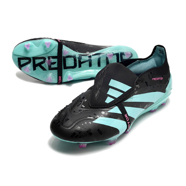 Chuteira Campo Adidas Predator 30 Elite Com Lingua FG Preta e Azul Claro