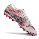 Chuteira Campo Puma Future 8 Cano Baixo AG Branca e Rosa