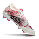 Chuteira Campo Puma Future 8 FG Branca e Rosa