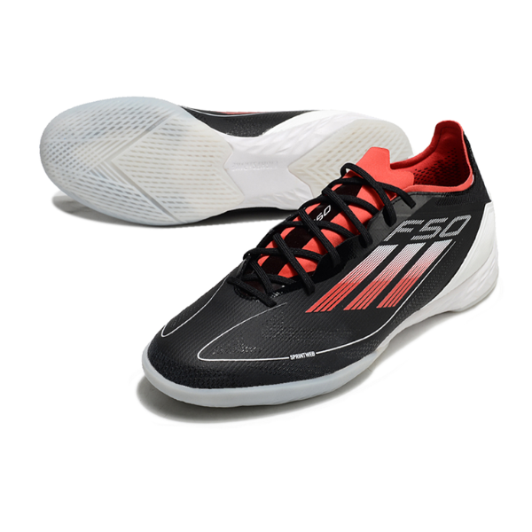 Chuteira Futsal Adidas F50 Elite IC Preta, Vermelha e Branca