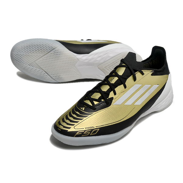 Chuteira Futsal Adidas F50 Elite IC Triunfo Dourado Pack