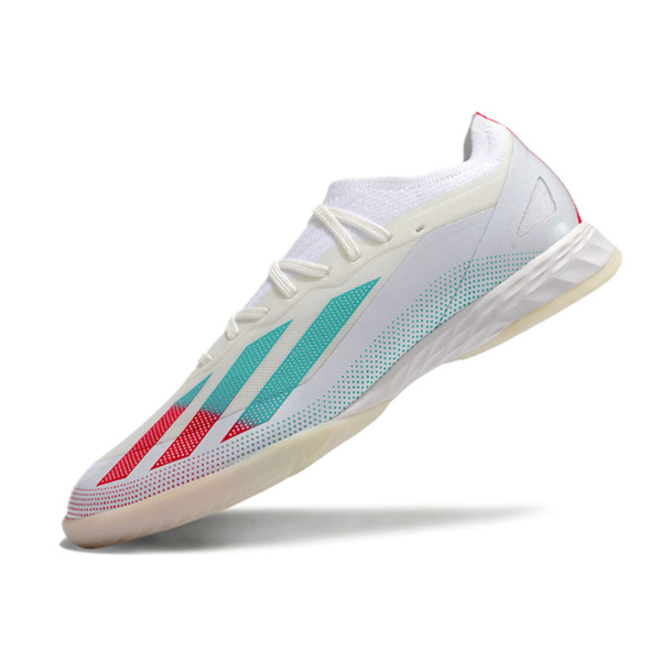 Chuteira Futsal Adidas X Crazyfast.1 IC Branca, Roxa e Azul