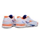 Chuteira Futsal Joma Regate Rebound IC Branca, Laranja e Azul