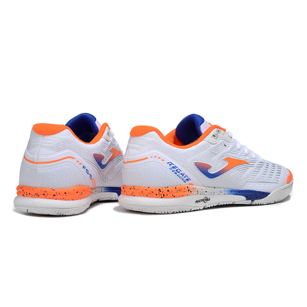 Chuteira Futsal Joma Regate Rebound IC Branca, Laranja e Azul
