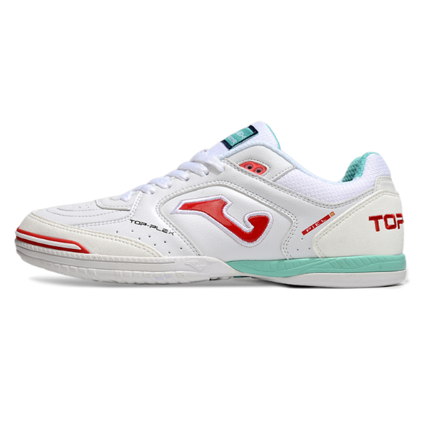 Chuteira Futsal Joma Top Flex 24 IC Branco, Vermelho e Azul Claro