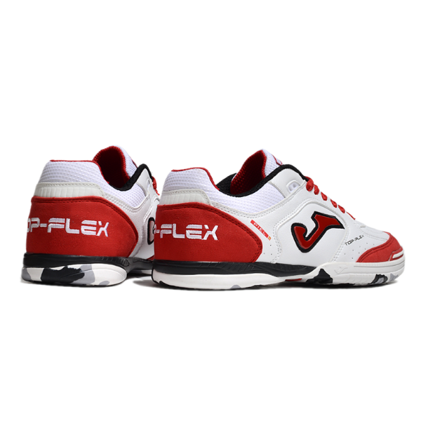 Chuteira Futsal Joma Top Flex 24 IC Branco e Vermelho