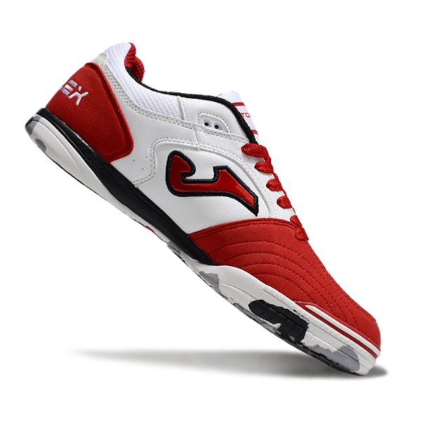 Chuteira Futsal Joma Top Flex 24 IC Branco e Vermelho