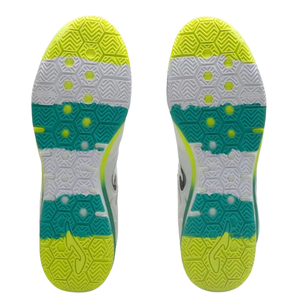 Chuteira Futsal Joma Top Flex Rebound IC Branca, Verde e Amarela