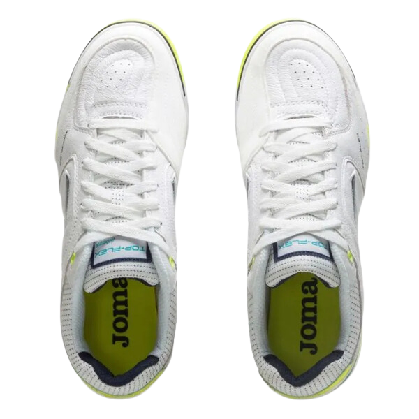 Chuteira Futsal Joma Top Flex Rebound IC Branca, Verde e Amarela