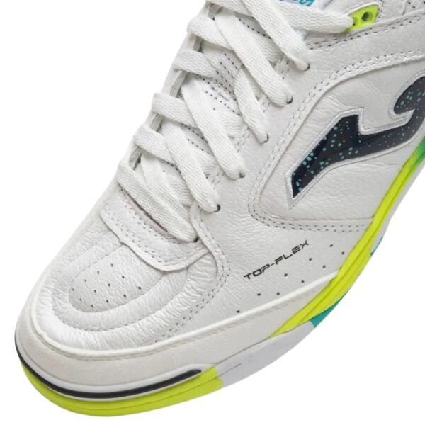 Chuteira Futsal Joma Top Flex Rebound IC Branca, Verde e Amarela