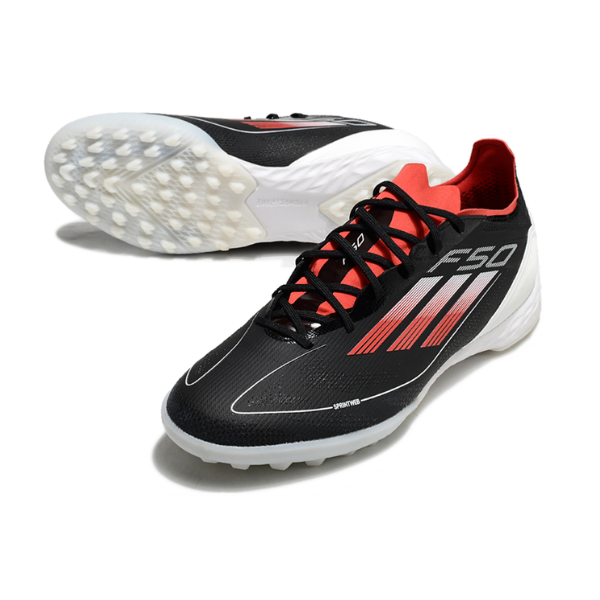 Chuteira Society Adidas F50 Elite TF Preta, Vermelha e Branca