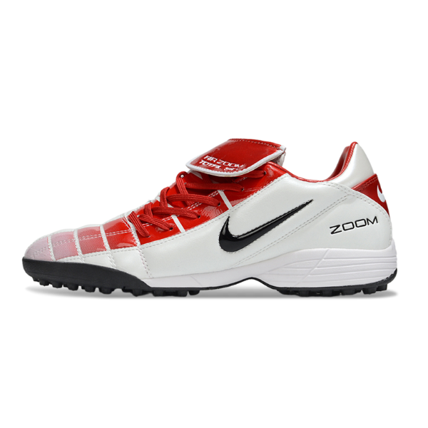 Chuteira Society Nike Air Zoom Total 90 III TF Branca e Vermelha