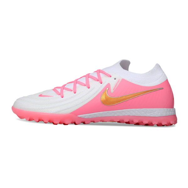 Chuteira Society Nike Phantom GX2 Elite TF Branca e Rosa