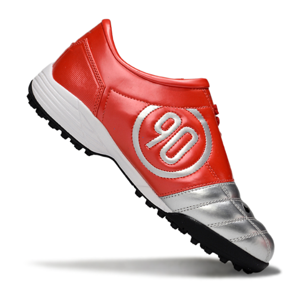 Chuteira Society Nike Total 90 III TF Prata e Vermelha