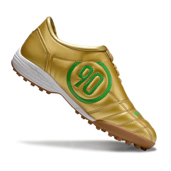 Chuteira Society Nike Total 90 III TF Dourado e Verde