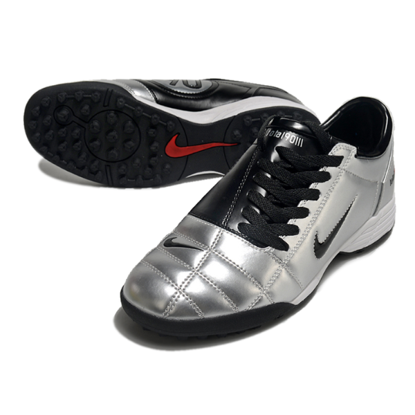 Chuteira Society Nike Total 90 III TF Prata e Preta