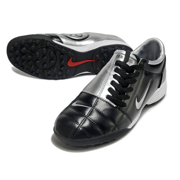 Chuteira Society Nike Total 90 III TF Preta e Prata