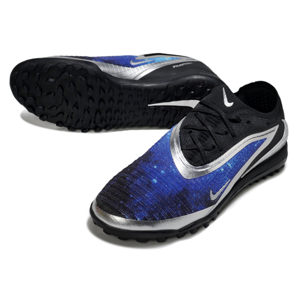 Chuteira Society Nike Phantom 6 Elite TF Preta, Azul e Prata