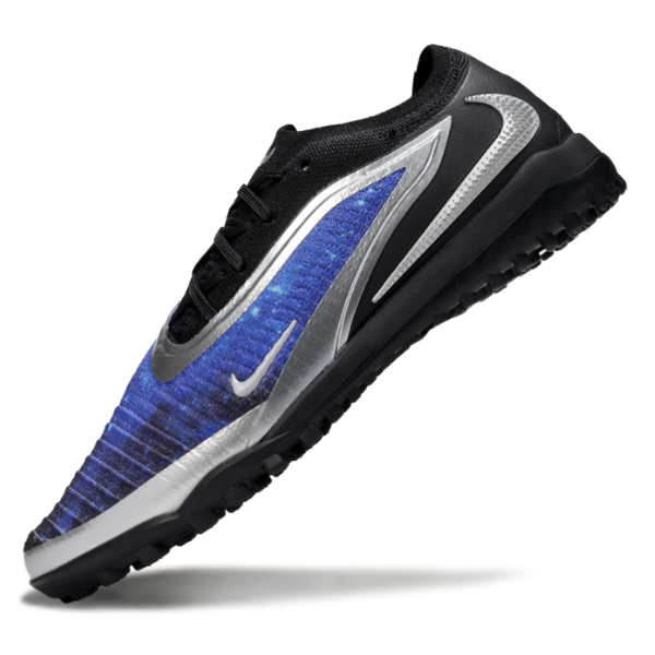 Chuteira Society Nike Phantom 6 Elite TF Preta, Azul e Prata