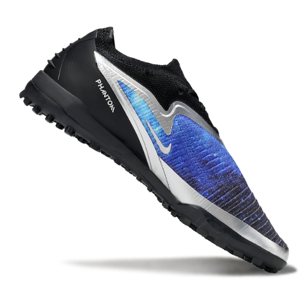 Chuteira Society Nike Phantom 6 Elite TF Preta, Azul e Prata