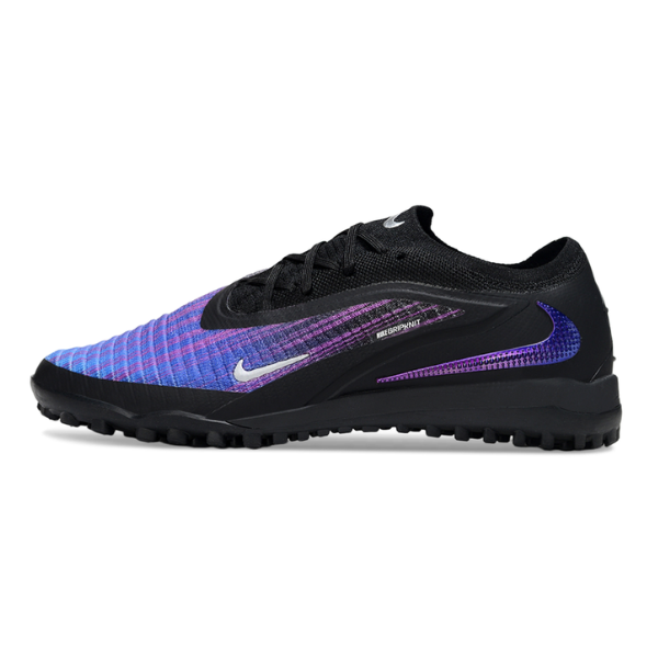 Chuteira Society Nike Phantom 6 Elite TF Preta,  Roxa e Azul
