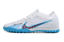 Chuteira Society Nike Zoom Mercurial Vapor 15 Elite TF Branca,Azul e Rosa