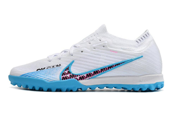 Chuteira Society Nike Zoom Mercurial Vapor 15 Elite TF Branca,Azul e Rosa